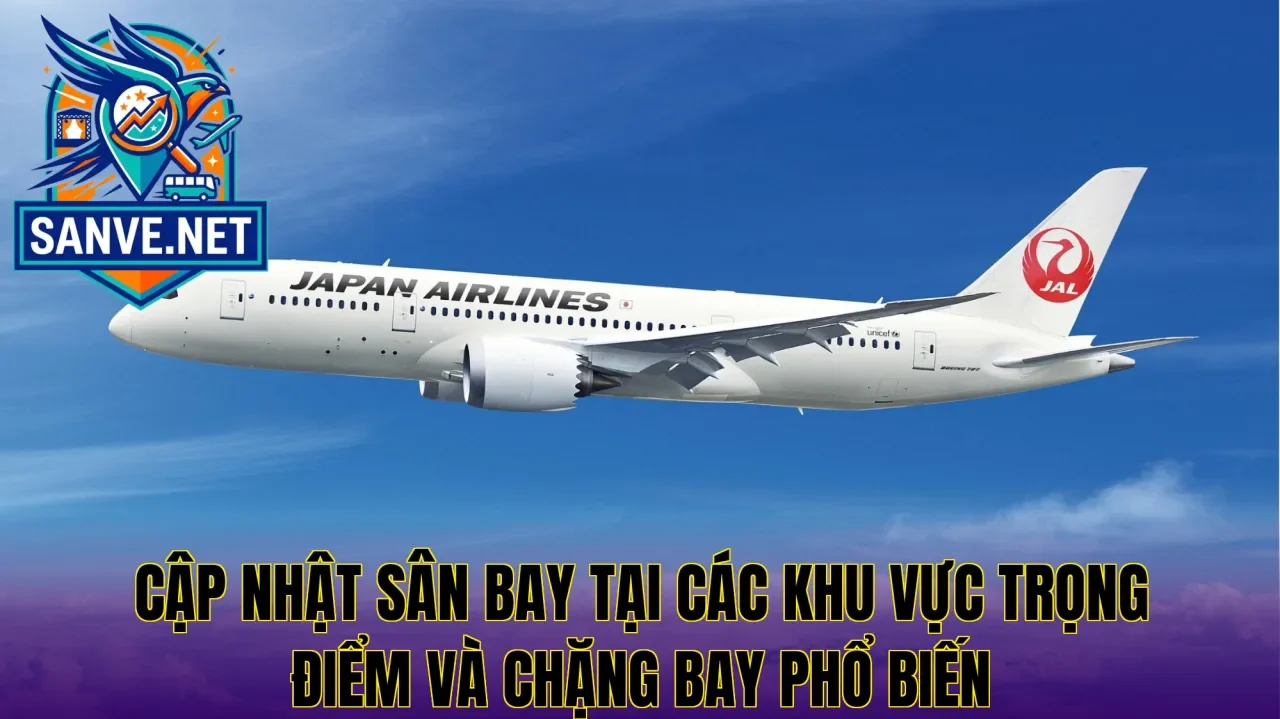 Cập nhật sân bay tại các khu vực trọng điểm và chặng bay phổ biến