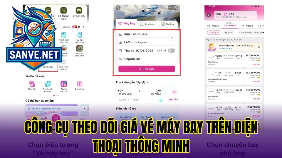 Công cụ theo dõi giá vé máy bay trên điện thoại thông minh
