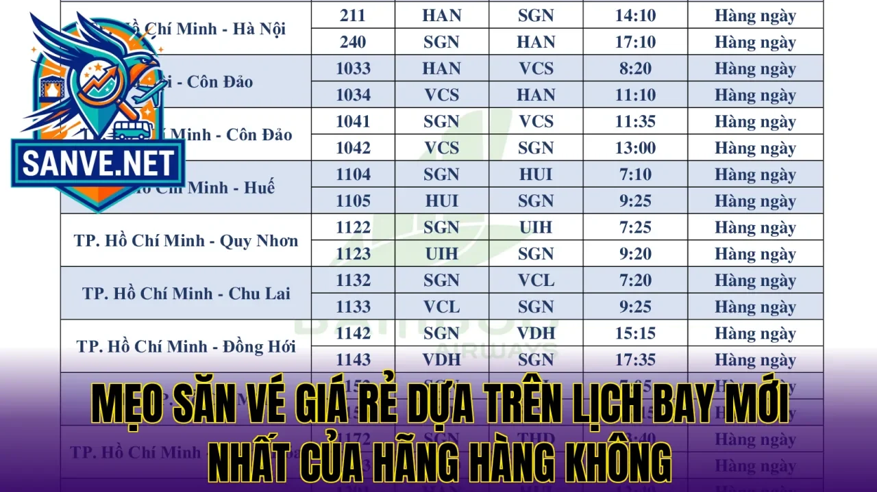 Mẹo săn vé giá rẻ dựa trên lịch bay mới nhất của hãng hàng không