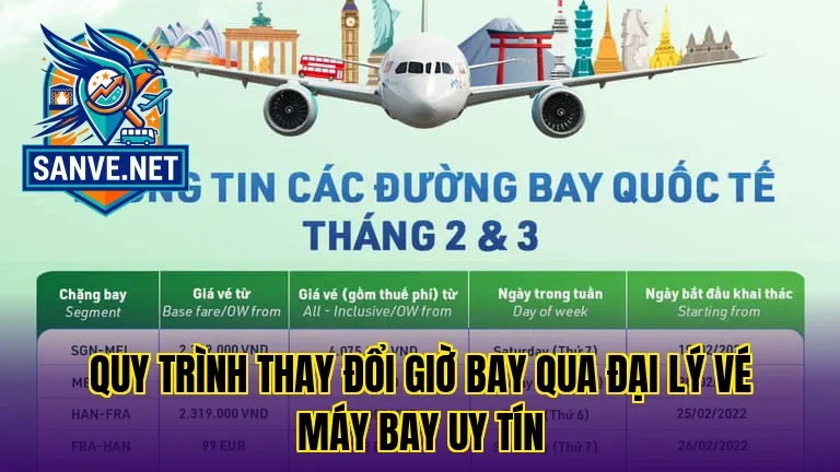 Quy trình thay đổi giờ bay qua đại lý vé máy bay uy tín